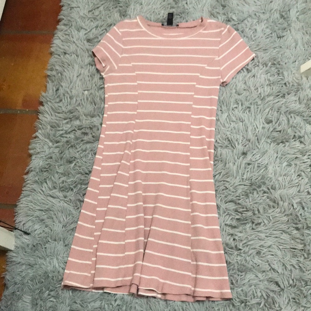 pink and white striped soft girl dress